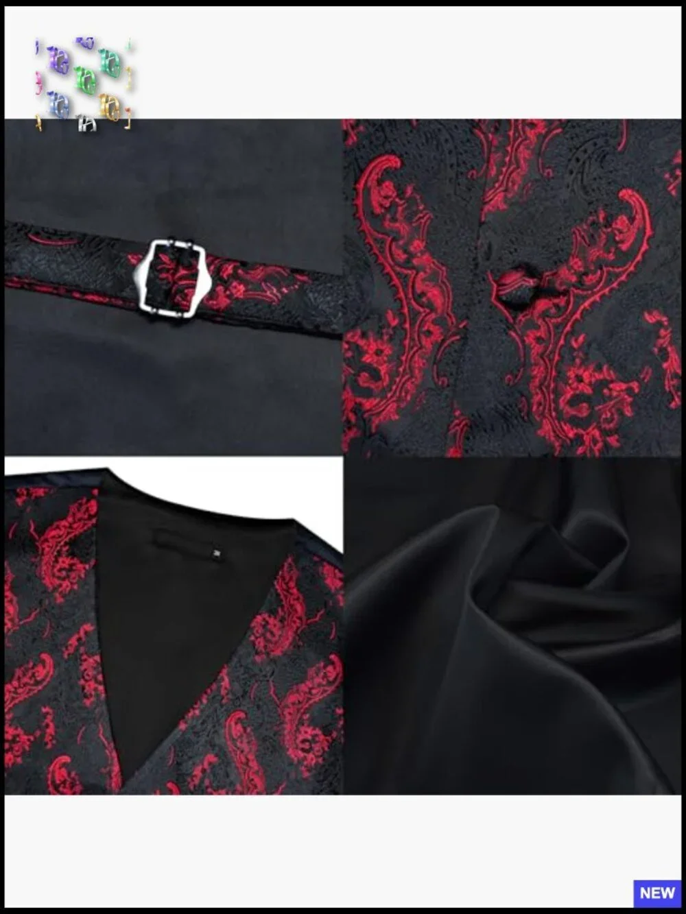 Paisley Jacquard Tie Waistcoat Set Formal Wedding Party Elegant Classic
